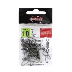 Captain 5038 Double Fırdöndülü Coastlok Klips 10'lu Paket Black Nikel