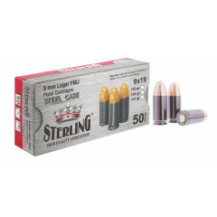 Sterling 9mm Luger Tabanca Mermisi FMJ-115 GRN - 1000 Adet